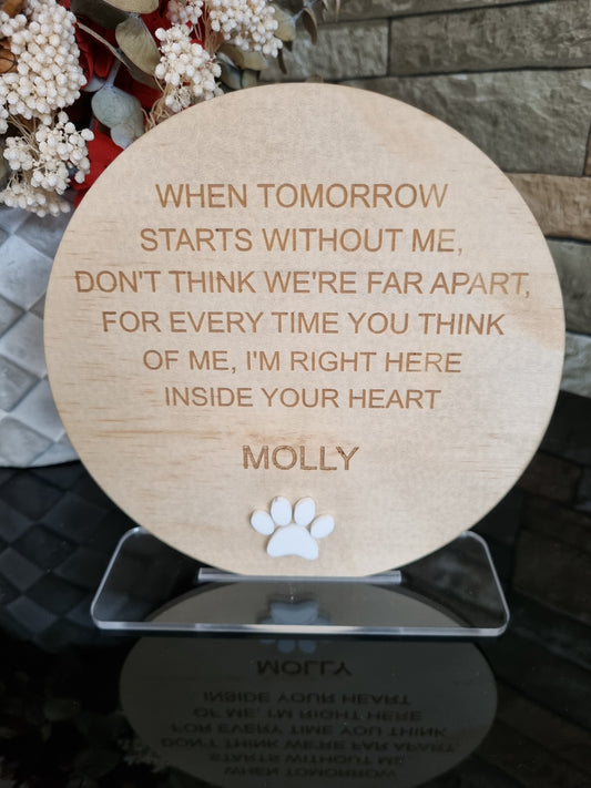 Pet Memorial Round Sign