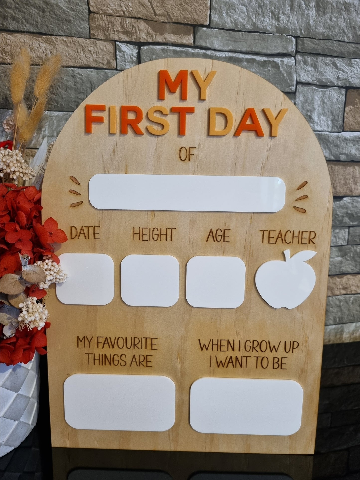 "My First Day Of" Board