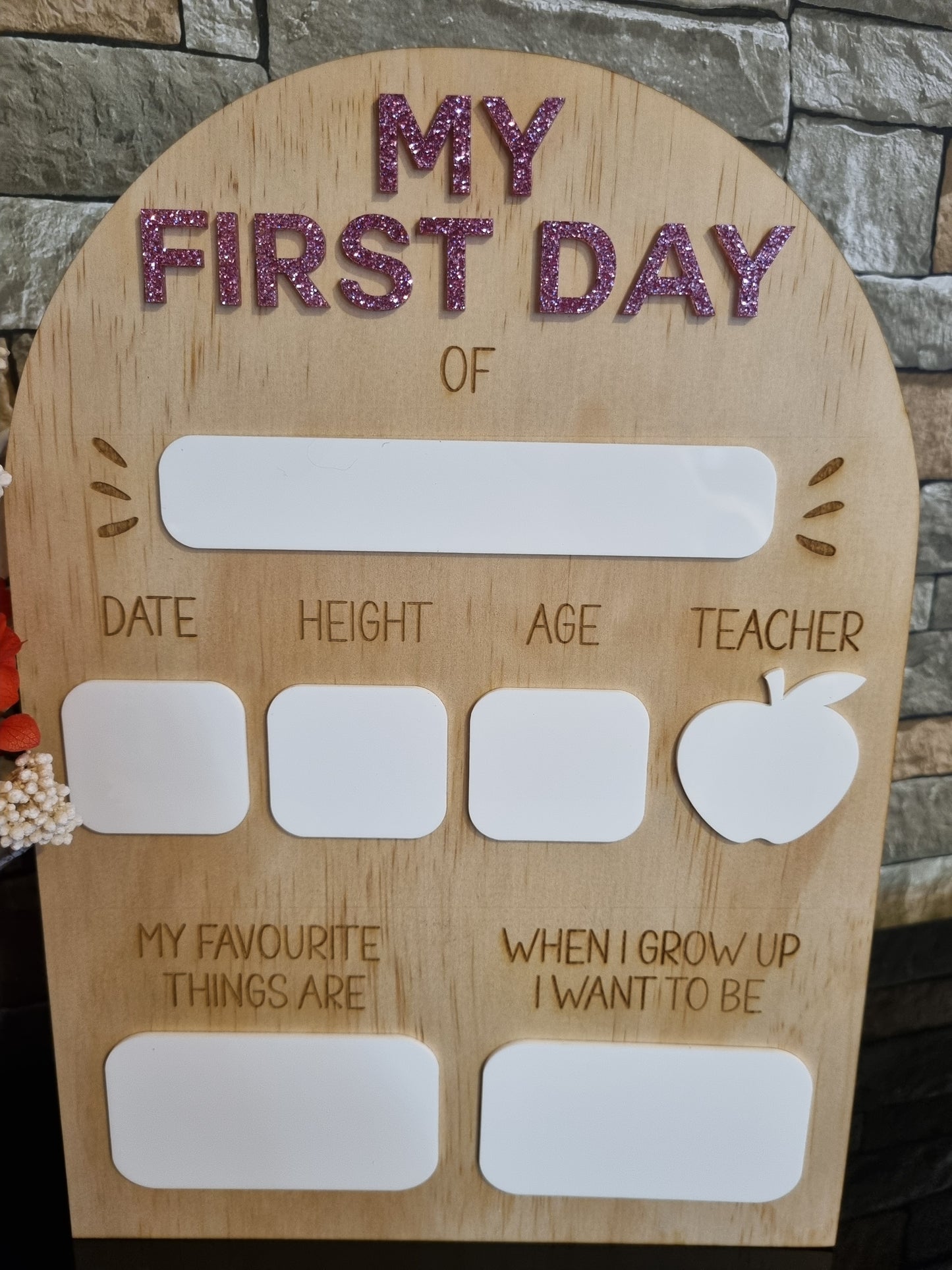 "My First Day Of" Board