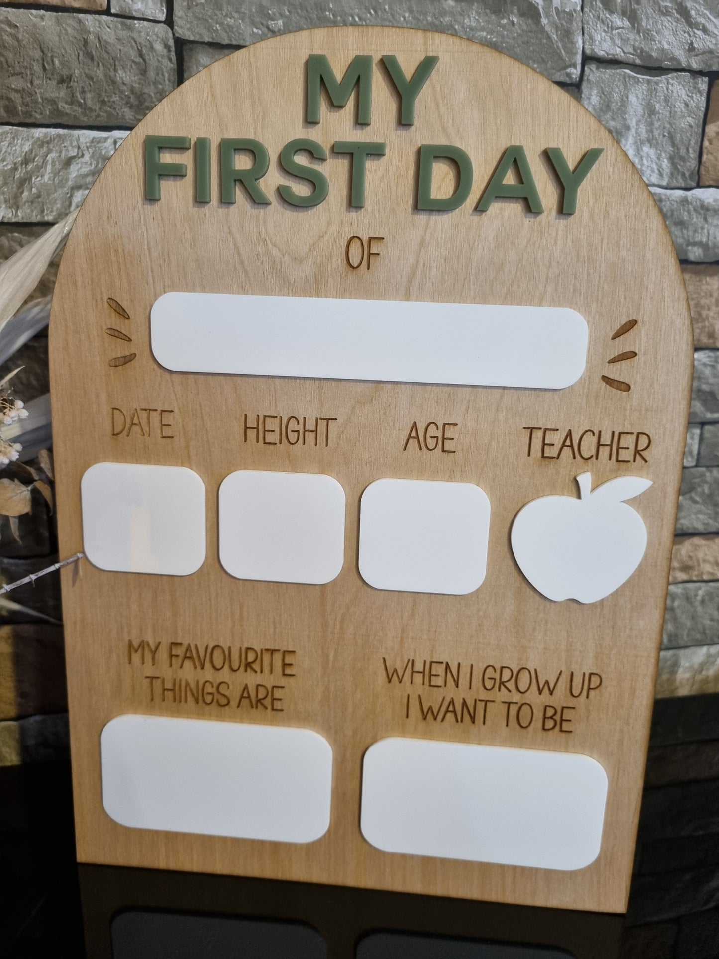 "My First Day Of" Board