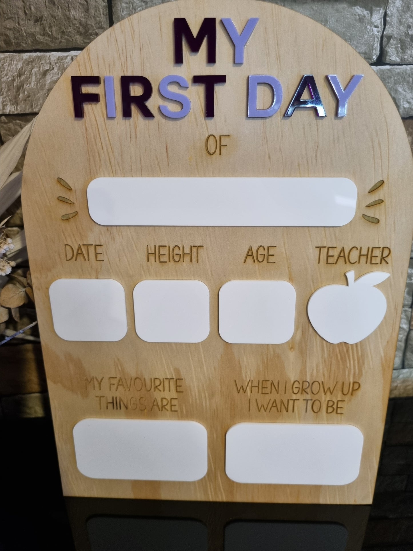 "My First Day Of" Board