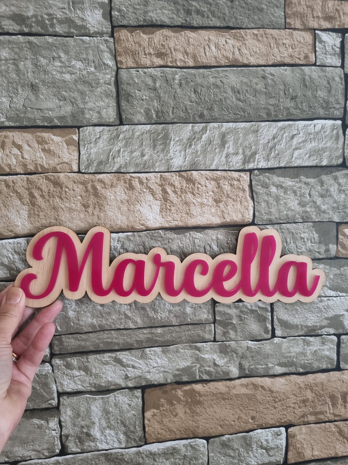 Double Layered Wooden Name