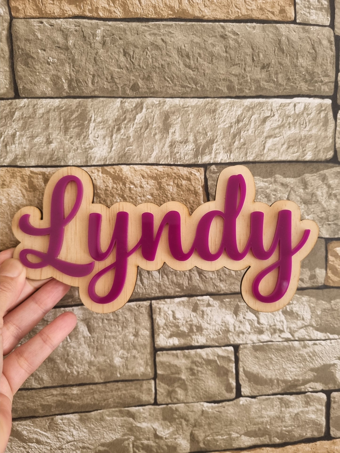 Double Layered Wooden Name