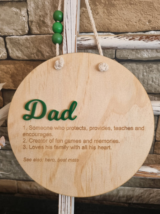 Dad Definition Hanging Plaque