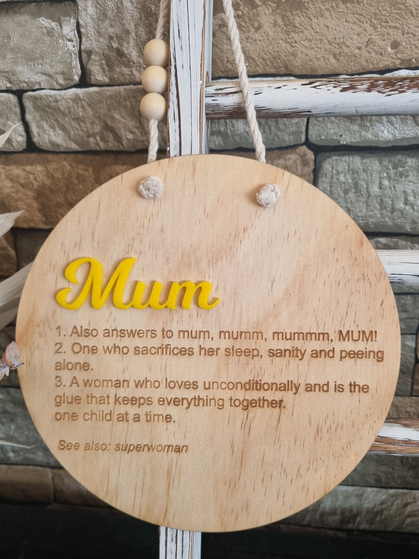 Mum Definition Hanging Plaque