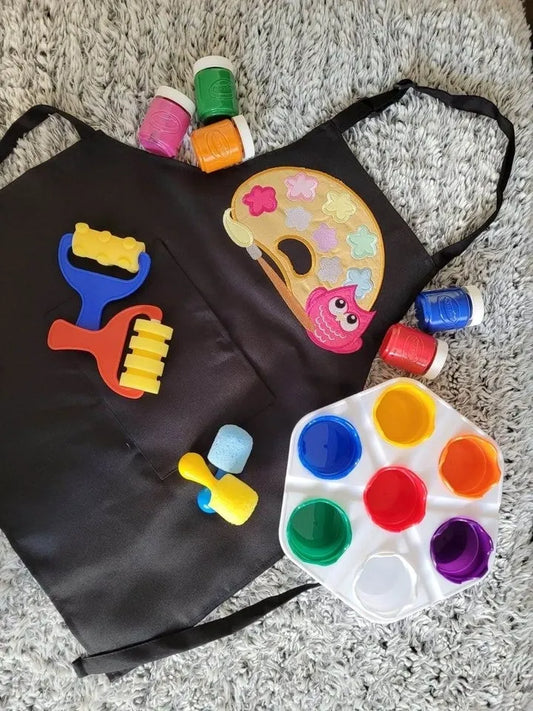 Kids Art Apron Embroidered