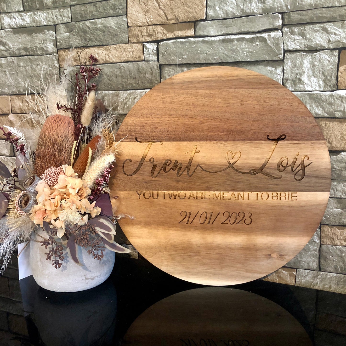 Personalised 38cm Acacia Cheese Board