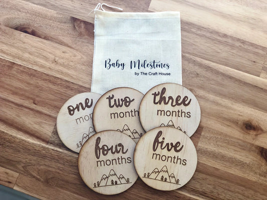 Engraved Milestone Disc Set - Mountains