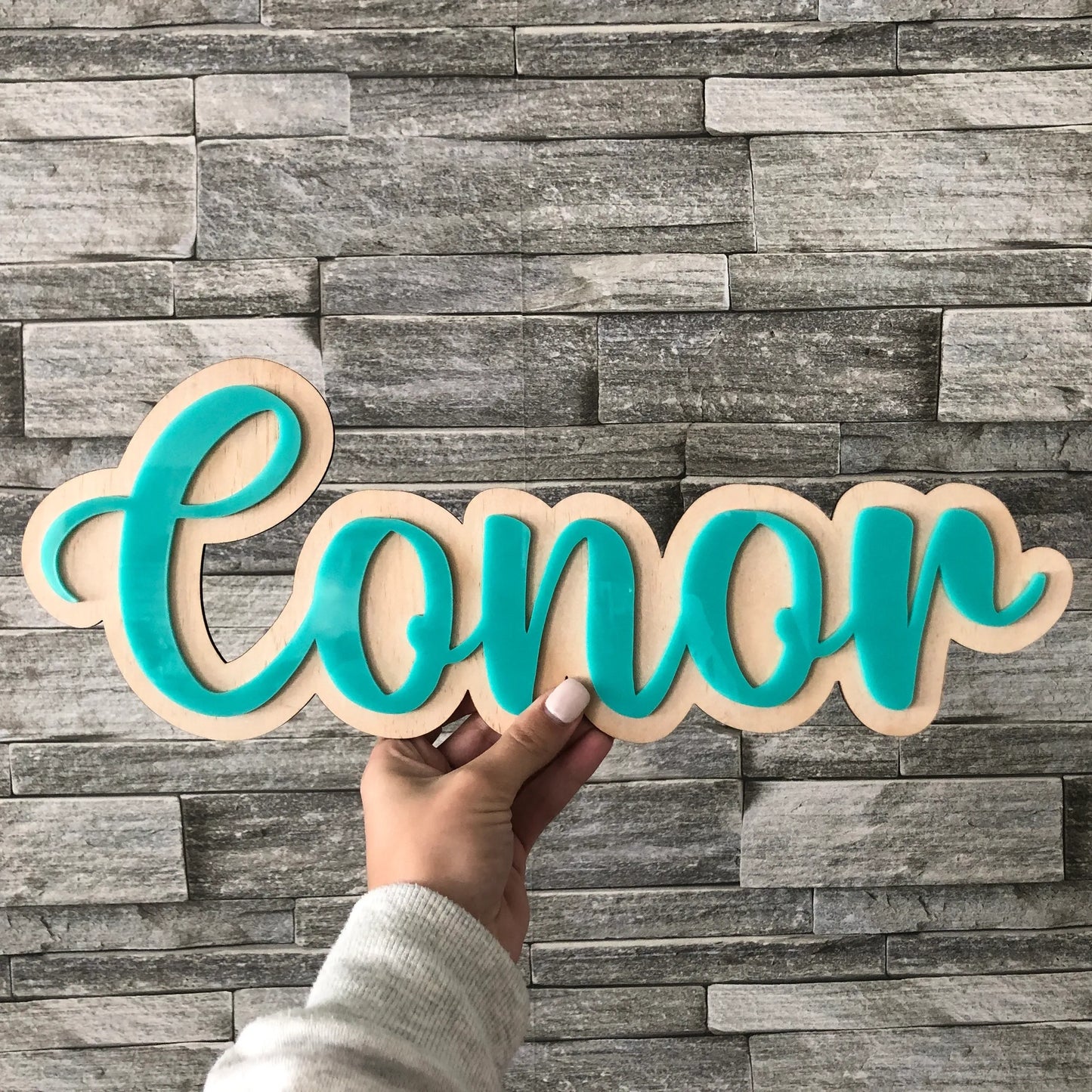 Double Layered Wooden Name