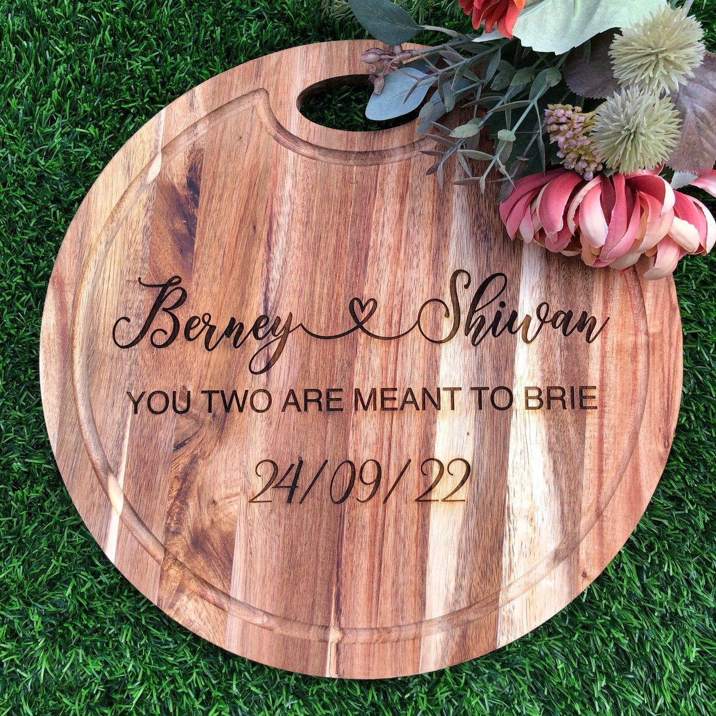 Personalised 38cm Acacia Cheese Board