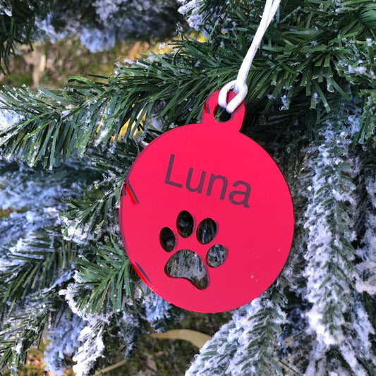 Paw Print Acrylic Bauble