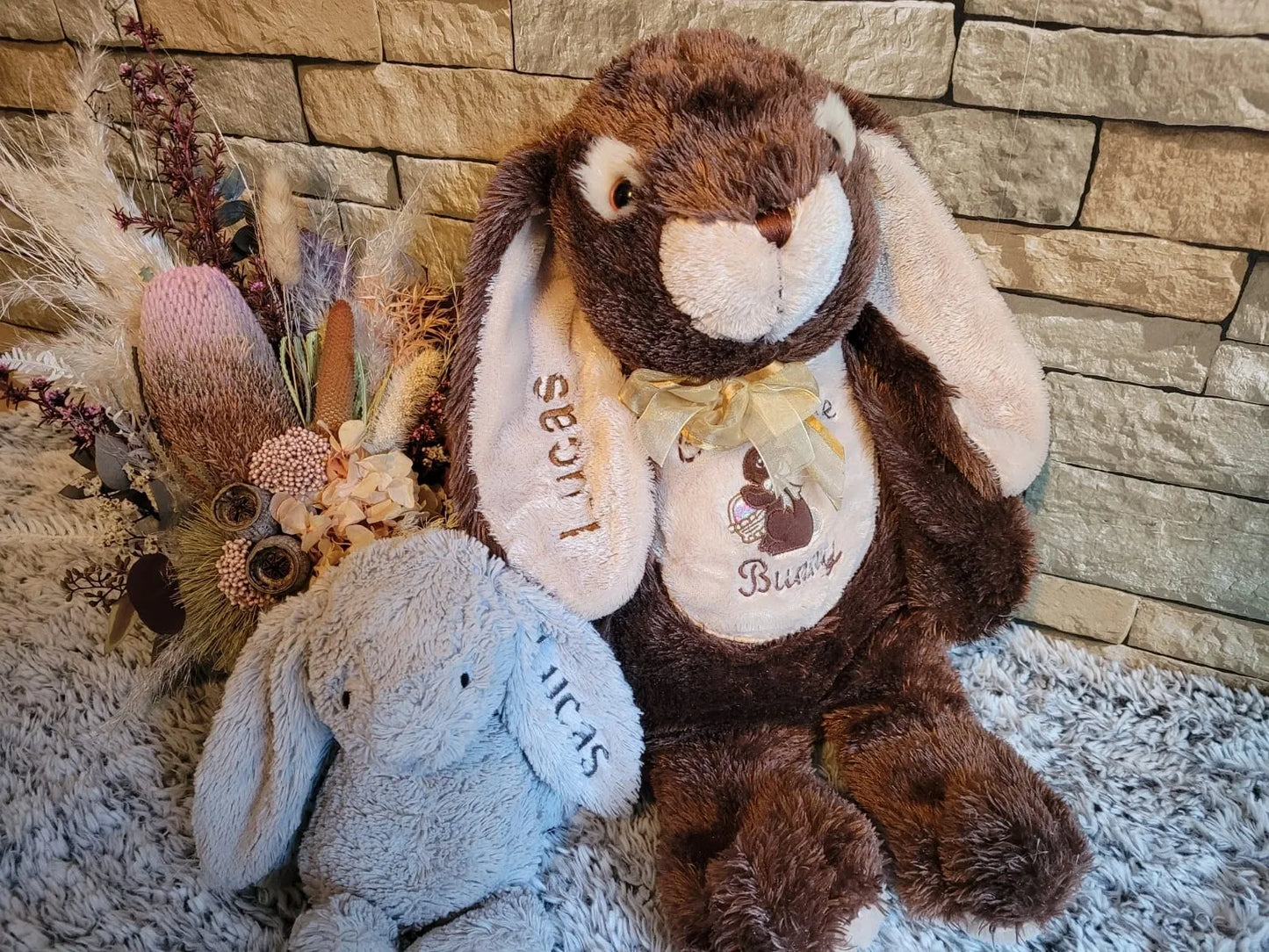 Personalised Embroidered Bunnies