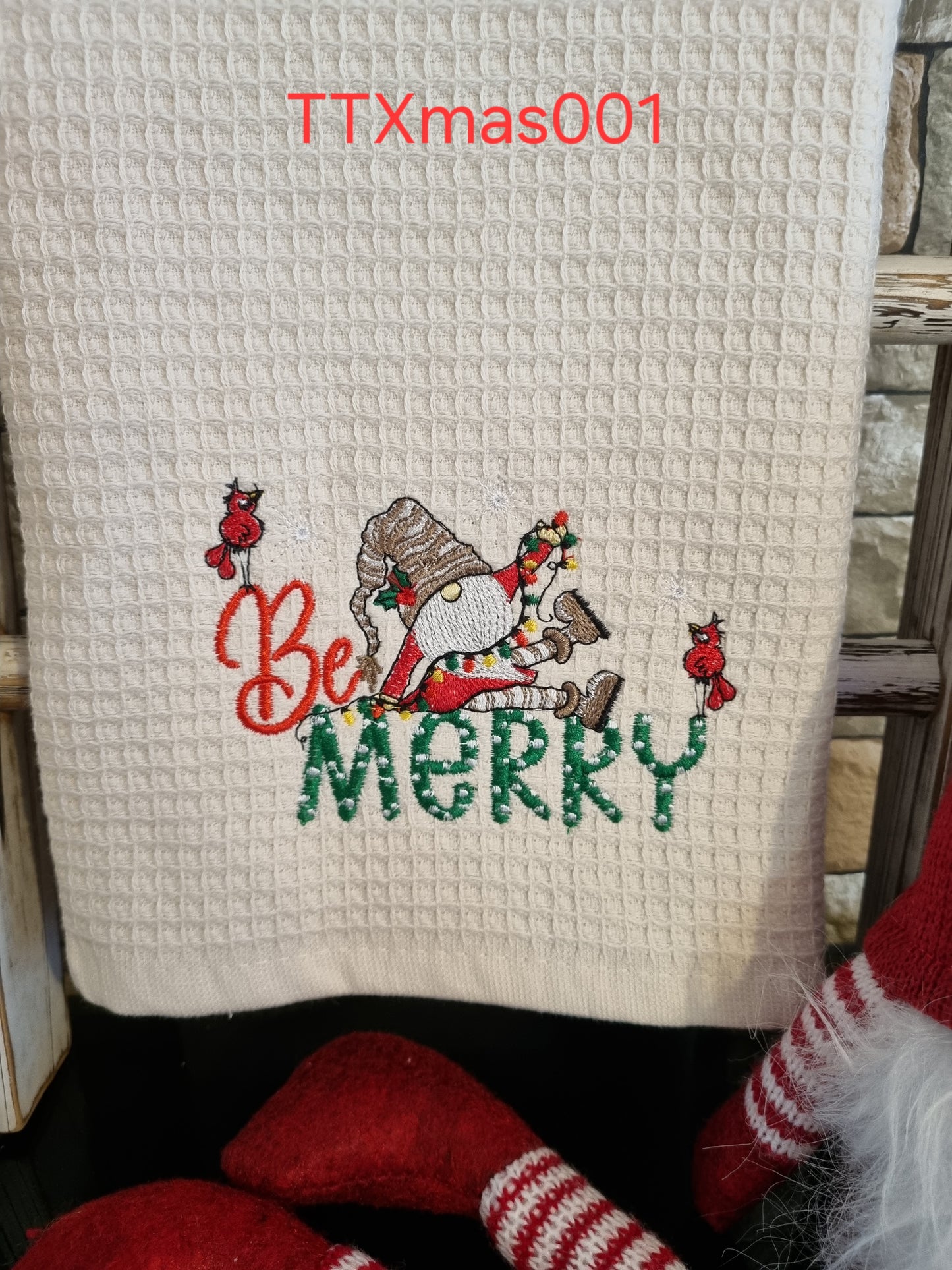 Embroidered Tea Towel Christmas Collection